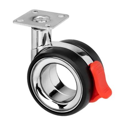 Obrázek produktu pro Walteco Designové nábytkové kolečko, průměr 75mm, otočné s destičkou, brzda, nosnost 85 kg