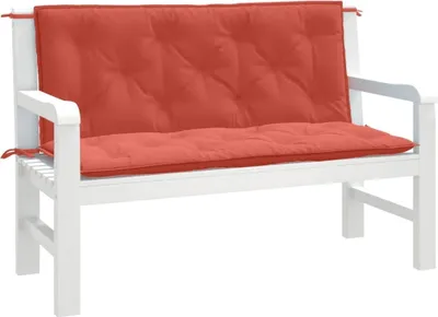 Produktbild von "im Angebot" Gartenbank-Auflagen 2 Stk. Melange Rot 120x50x7 cm Stoff - Gartenmöbelauflagen CC17456