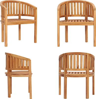 Produktbild von vidaXL Bananenstuhl Massivholz Teak - Gartenstuhl - Gartenstühle - Außenstuhl - Außenstühle