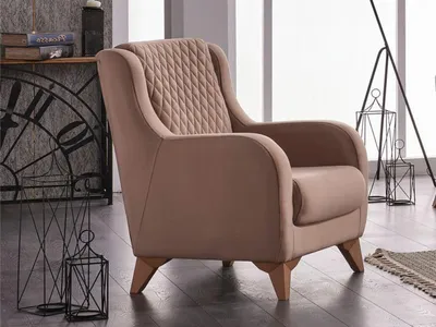 Produktbild von Wohnzimmer Sessel Polstersessel Einsitzer Stoff Sitzer Beige