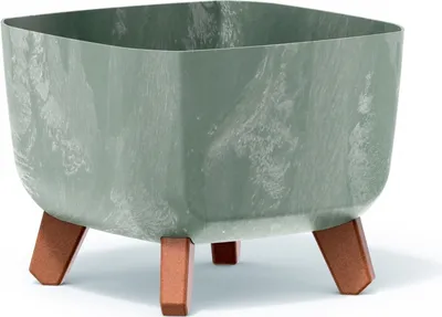 Image de nabbi Jardinière plastique sur pieds DGQL240E 24 cm - béton gris