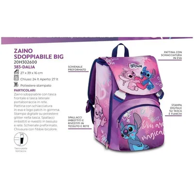 Immagine prodotto di Zaino Sdoppiabile Lilo E Stitch