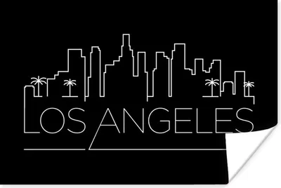 Produktbild von MuchoWow® Poster Skyline "Los Angeles" schwarz 30x20 cm - Plakate - Print