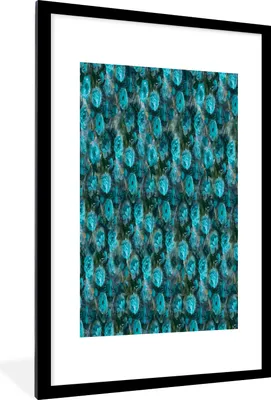 Produktbild von MuchoWow® MuchoWow® Gerahmtes Poster Blumen - Blau - Rosen 60x90 cm - Poster mit zchwarzem Bilderrahmen - Dekoration - Wandposter Wohnzimmer - Hochwertig