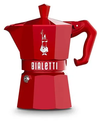 Produktbild von Bialetti Moka Exclusive, Mokka-Kanne, Rot, Aluminium, 3 Tassen, Thermoplast, 1 Stück(e)