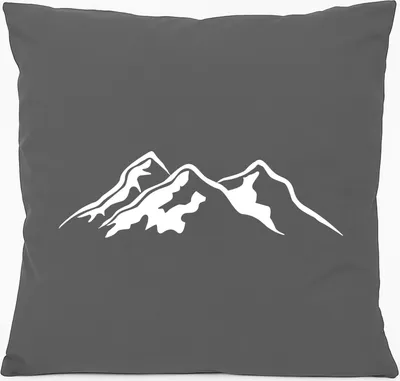 Produktbild von Huuraa Kissen Berg Silhouette Mountain 40x40cm mit Füllung Steel Grey Baumwolle Dekokissen Geschenkidee