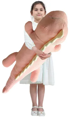 Plüsch-Dinosaurier 100 cm, rosa, weiches Kuschelkissen
