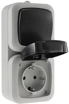 Immagine prodotto di Interruttore/presa combinata a prova di umidità, IP44