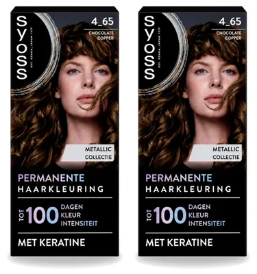 Produktbild von 2 x SYOSS Permanent Coloration 4-65 - Schokoladenkupfer - Permanente Haarfarbe - Vorteilspackung - 2 Stücke