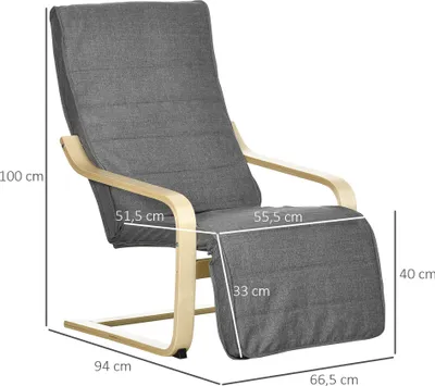 Produktbild von HOMCOM Relaxsessel Schwingstuhl Ruhesessel, Relaxstuhl mit Verstellbarem Fußteil