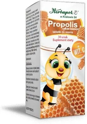 Produktbild von Herbapol Propolis mit Blütenpollen 30 Tabletten.
