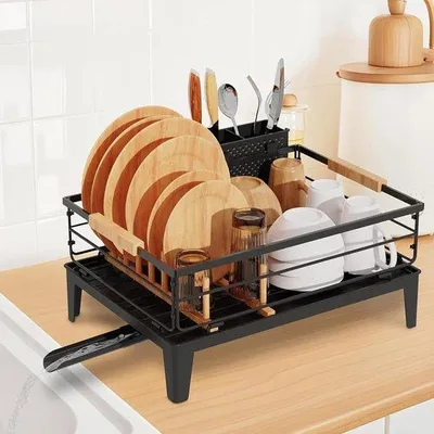 Immagine prodotto di Scolapiatti con supporto a gancio per la cucina - Design girevole a 360° e removibile