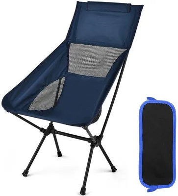 Produktbild von Leichter, zusammenklappbarer Campingstuhl, belastbar bis 150 kg – Tragbarer Strandstuhl mit Aufbewahrungstasche – Kompakt für Picknick, Camping, Reisen, Angeln