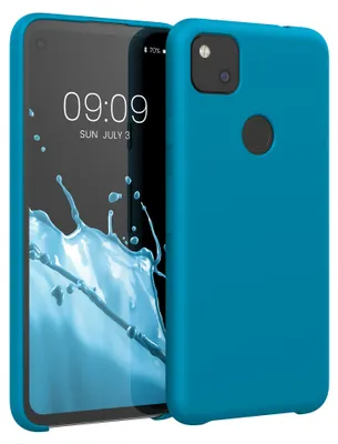 Produktbild von kwmobile Handyhülle für Google Pixel 4a Hülle - Case Silikon - Kabelloses Laden - Schutzhülle Cover in Karibikblau
