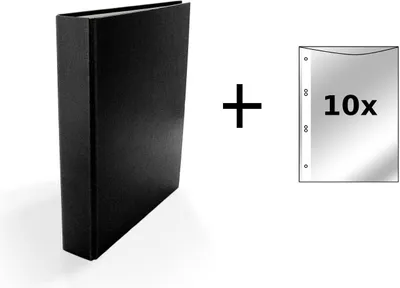 Produktbild von Ringbuch / DIN A5 / 2-Ring Ordner / Farbe: schwarz + 10 Prospekthüllen
