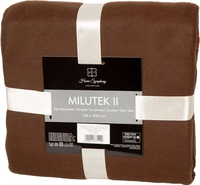 Obrázek produktu pro Fleecová deka Polar, certifikovaná OEKO-TEX, hnědá jednobarevná – Milutek, 130 × 170 cm