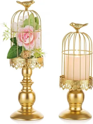 Produktbild von Famanu Kerzenhalter für Stumpenkerzen in Gold - Set von 2