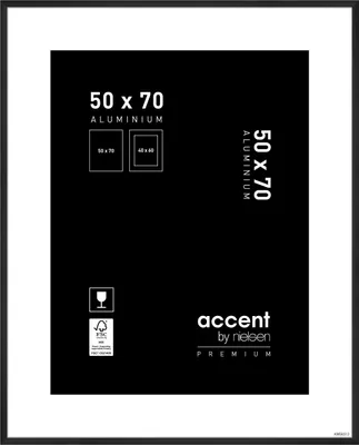 Produktbild von accent by nielsen Aluminium Bilderrahmen Accent Premium, 50x70 cm, Schwarz Matt