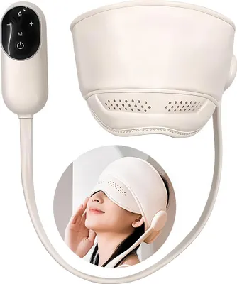 Produktbild von 360° Kopfhautmassagegerät, 6 Airbags, wiederaufladbar 2000 mAh, 3 Heizstufen, für Stressabbau, Tiefenentspannung & Wellness, Beige