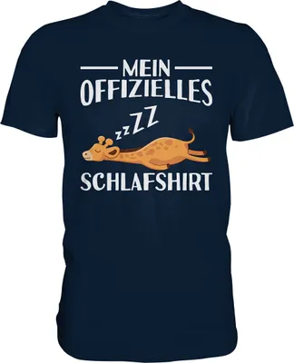 Produktbild von Offizielles Schlafshirt Nachthemd Schlafanzug Pyjama Giraffe T-Shirt – Navy / 5XL