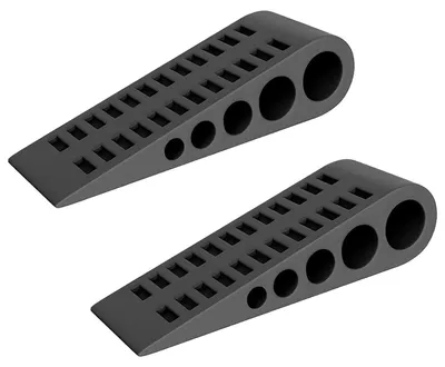 Image de Lot de 2 butoirs de porte en caoutchouc avec support, pour la maison et le bureau, noir