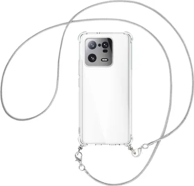 Produktbild von Handykette Backcover-Schutzhülle mit Band (Metall silberfarben) für Xiaomi 13 Pro (6.73'') - silberfarbene Snake-Kette