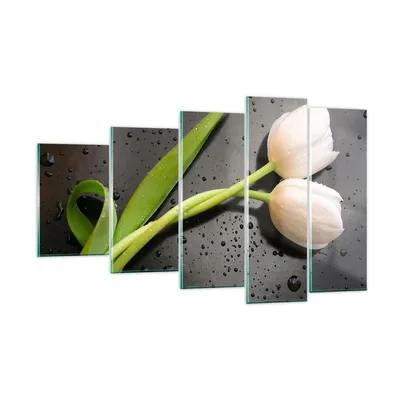 Produktbild von Bilder auf glas - Tulpen Blume Pflanzung Pflanze - 100x60cm - Glasbilder - Wandbilder - Kunstdruck - zum Aufhängen bereit - Wanddekoration aus Glas - Glas Bilder - Wandbild auf Glas - GEG100x60-2301