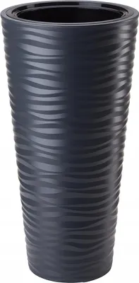 Image de Pot de fleurs rond Sahara Dunes Slim 30 | Anthracite