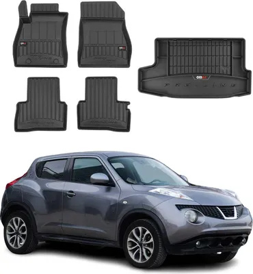 Image de OMAC Tapis & bac de coffre Set pour Nissan Juke 2010-2019 Caoutchouc noir 5x