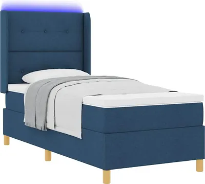 Obrázok produktu pre Posteľ s pružinovým rámom s matracmi Modrá 100 x 200 cm látka