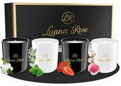 Obrázek produktu pro Dárková sada vonných svíček Luana Rose - sada 4 kusů - 100% sójový vosk