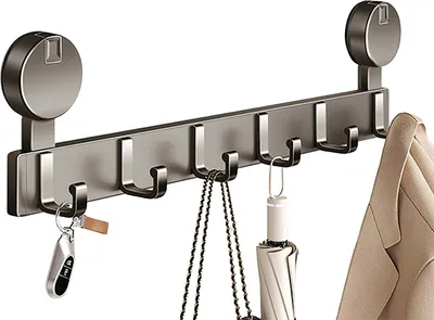 Produktbild von Saugnapf-Türhaken Badezimmer-Handtuchhalter Starke Tragkraft Rostfrei Einfache Installation Multifunktionaler Handtuchhalter Duschhaken