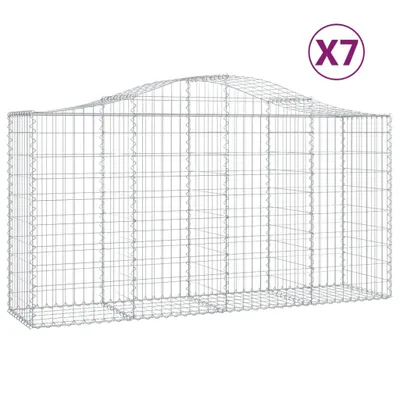 Produktbild von Gabionen mit Hochbogen 7 Stk. 200x50x100/120cm Verzinktes Eisen