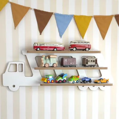 Produktbild von Display für Autos im Kinderzimmer, Autoregal, Regal in Form eines Autos, Wandmontiertes Autoregal