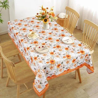 Image de Nappe aquarelle aux couleurs de l'automne pour Thanksgiving, 140 x 180 cm
