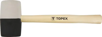 Image de Marteau en caoutchouc TOPEX 63 mm/680 g, caoutchouc noir et blanc