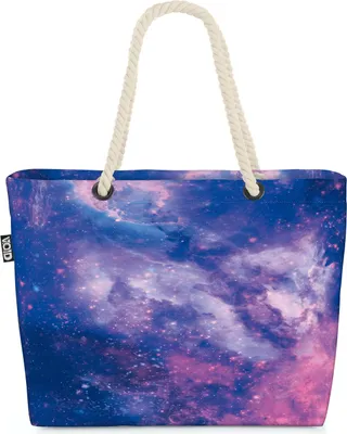Produktbild von VOID XXL Strandtasche Weltall Space Shopper Tasche 58x38x16cm 23L Beach Bag, Kissen Farbe:Schwarz