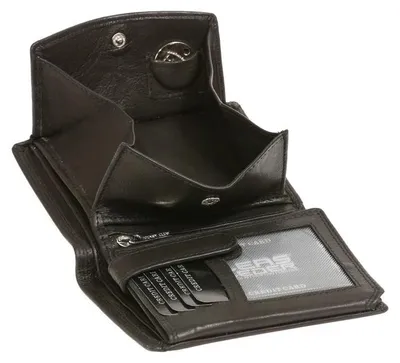 Zdjęcie produktu dla LEAS Portfel męski skórzany z RFID czarny 12,5x9,5cm
