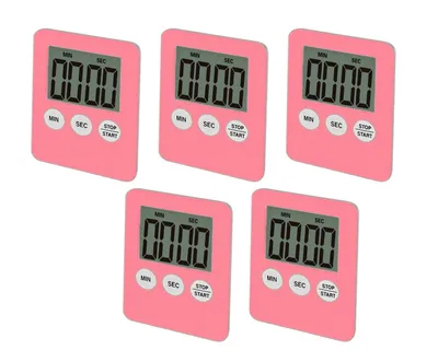 Produktbild von Set mit 5 digitaler Timers, Weckers, Pink