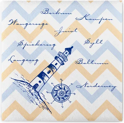Produktbild von Sovie HORECA Serviette Maritim in Blau aus Linclass® Airlaid 40 x 40 cm, 50 Stück