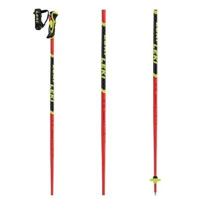 Three ski poles are displayed against a white background.