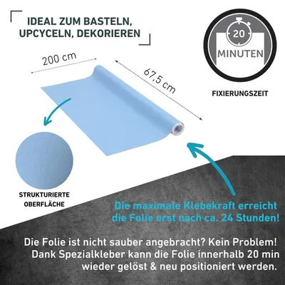 Produktbild von Klebefolie Unimatt karibikblau - 67,5x200cm