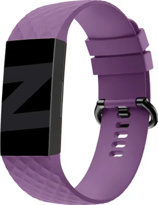 Produktbild von Bandz Silikonarmband 'Classic' passend für Fitbit Charge 3 - Lila Silikonarmband - Größe S