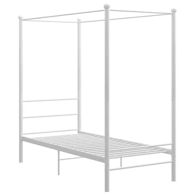Produktbild von vidaXL Himmelbett Weiß Metall 100x200 cm