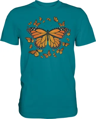 Produktbild von Frauen Monarch Schmetterling T-Shirt – Diva Blue / XL