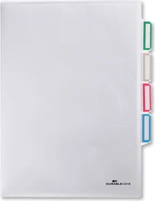 Immagine prodotto di DURABLE Busta con 3 divisori A4, 5 pezzi, Trasparente, 231619
