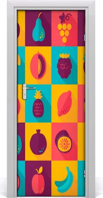 Produktbild von Tulup Türaufkleber 75x205 cm Dekorative Aufkleber Selbstklebend Wasserdichte Tapete Abnehmbar Schlafzimmer Wohnzimmer Wohnkultur - Obst