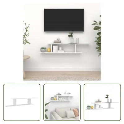 Produktbild von The Living Store TV-Wandregal Weiß 125x18x23 cm Holzwerkstoff