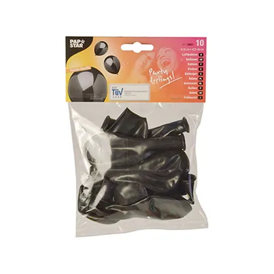 Obrázok produktu pre Papstar Luftballons schwarz Helium geeignet Durchmesser 25cm 10 Stück