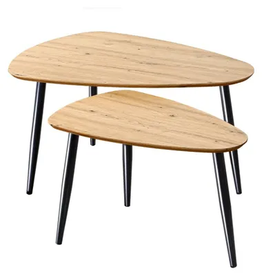 Image de CALICOSY - Lot de 2 Tables Gigognes avec Pieds en Métal